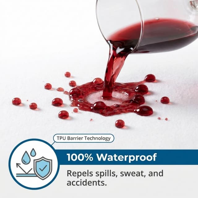 Detalle de Guardmax Jersey Knitted Full Zippered Mattress Encasement Protector (Waterproof & Bed Bug Proof) – Full Coverage, Soft & Noiseless