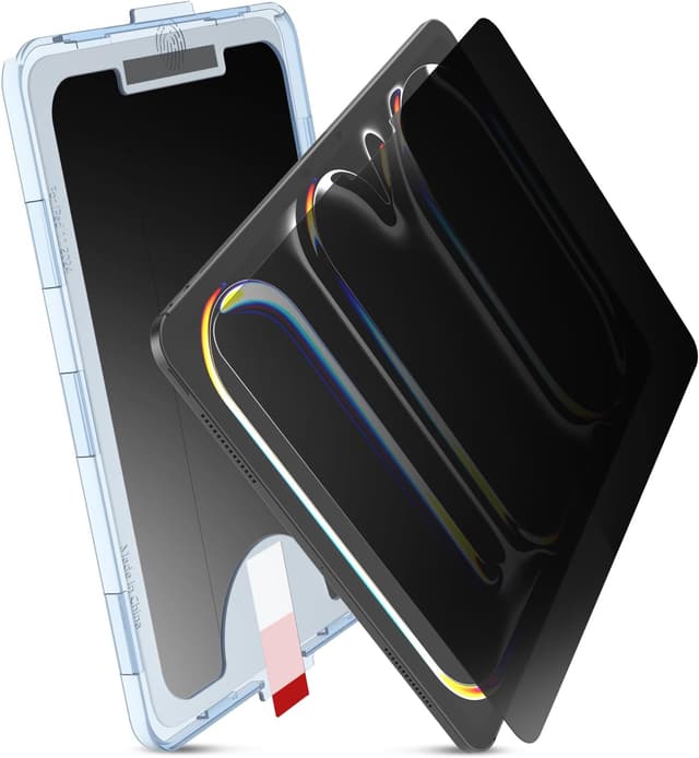 Detalle de Protection d’écran anti-espion MOBDIK pour iPad Pro 11" M5 2025 / M4 2024 avec verre trempé 9H (1 pièce)