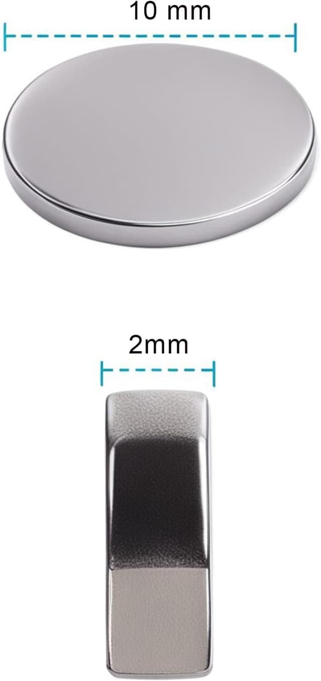 Detalle de Yizhet 50 Pack of 10 x 2 mm Neodymium magnets (small mini whiteboard, fridge & DIY) – white