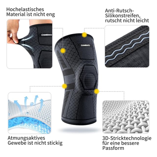Detalle de CAMBIVO Kniebandage 2X mit PMMA Stabilisatoren