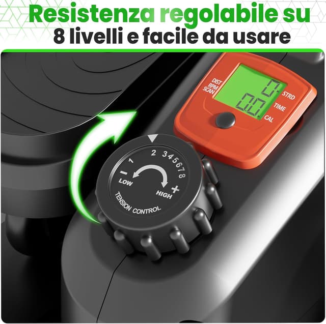 Detalle de Ultrasport Mini Stepper Fitness per la casa: stepper compatto con display LCD