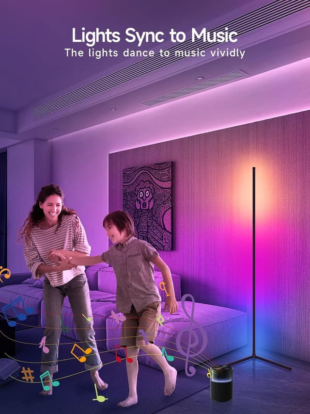 Thumbnail 3 de Tyute Corner Floor Lamp RGB LED lamp with 16 million colors
