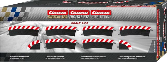 Detalle de Carrera 20020565 Digital 124/132 Evolution : 6 protecteurs de bordures pour virages (BORDUR.EXT P.L.)