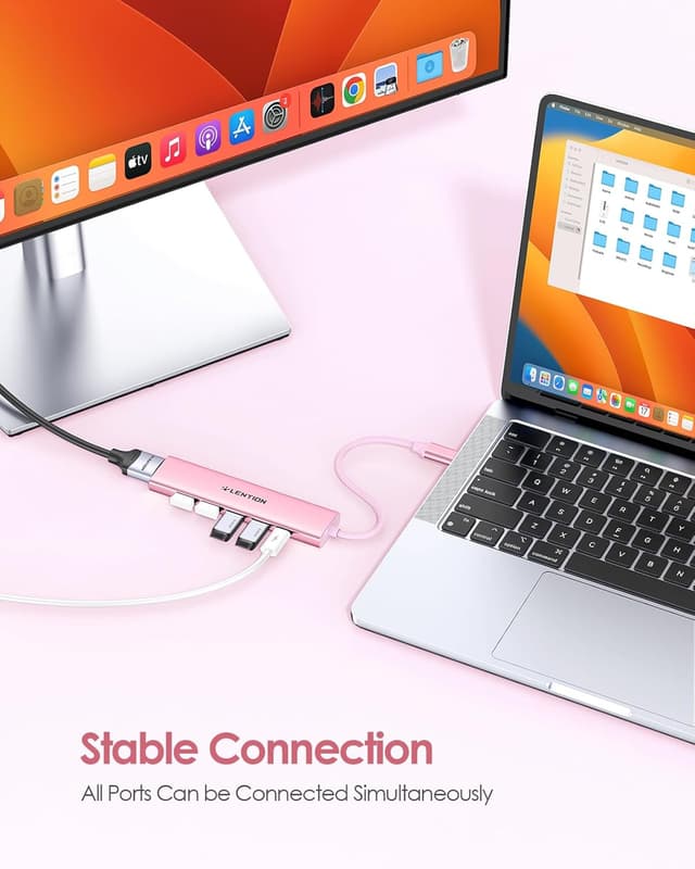 Thumbnail 6 de LENTION USB-C Hub Multiport Adapter (100W PD, 4K HDMI, USB 3.0 + 3× USB 2.0) for MacBook, Chromebook & iPhone