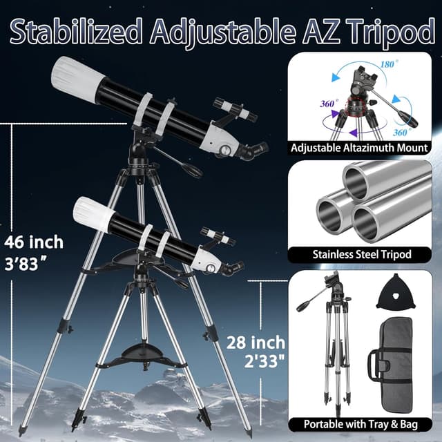 Thumbnail 4 de 90mm Aperture 900mm Refractor Telescope for Adults