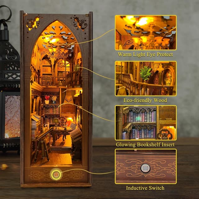 Detalle de CRIOLPO Book Nook Kit LED 3D puzzle 0.5–3 m