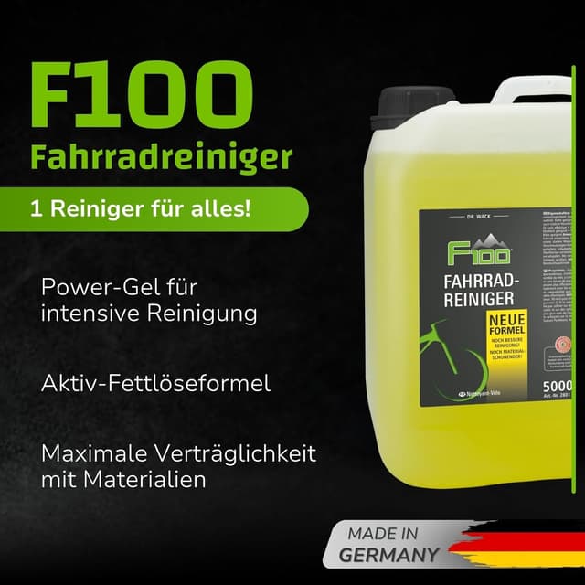 Detalle 2 de DR. WACK F100 Fahrradreiniger (5.000 ml) – säurefreier Reinigungs-Spray für das gesamte Rad