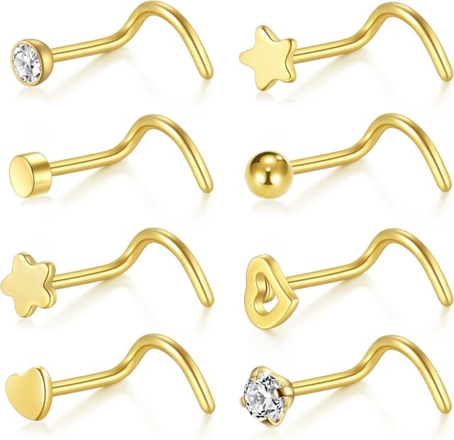 Imagen de Briana Williams 16G nose stud 2mm CZ pack 8pcs 💍 en OfertitasTOP