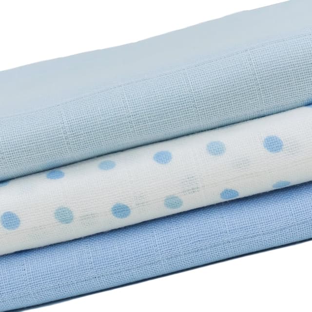 Detalle de MuslinZ 6-pack Muslin Squares Baby Burp Cloths (70x70cm) – Blue Combo