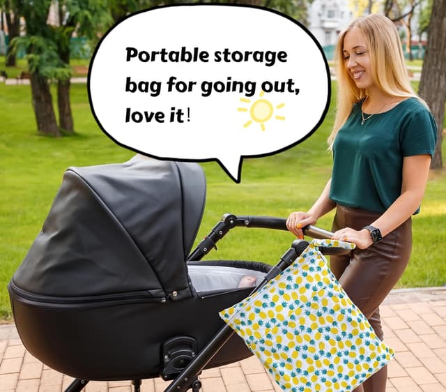 Detalle 1 de TRASUN Wetbag-Set für Kindergarten & Wickeln: 2er Nassbeutel für nasse und trockene Sachen