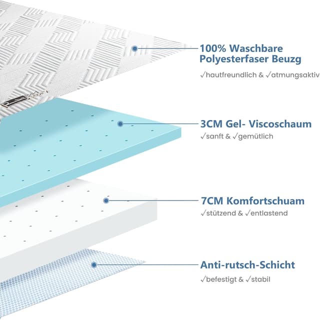 Detalle 2 de BedStory Topper 180x200 10 cm H3&H4