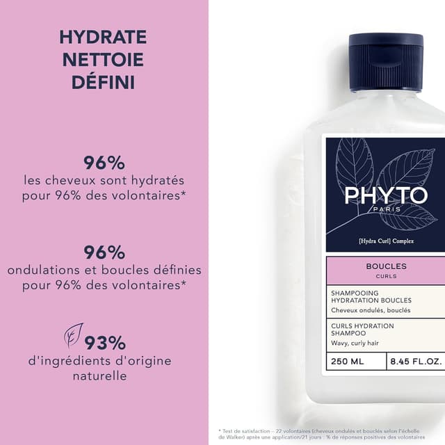 Detalle 2 de Phyto Curls Feuchtigkeitsshampoo 250 ml