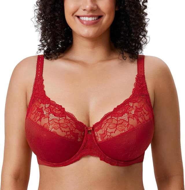 Detalle de DELIMIRA Femme Soutien-gorge grande taille minimiseur non rembourré à armatures et dentelle