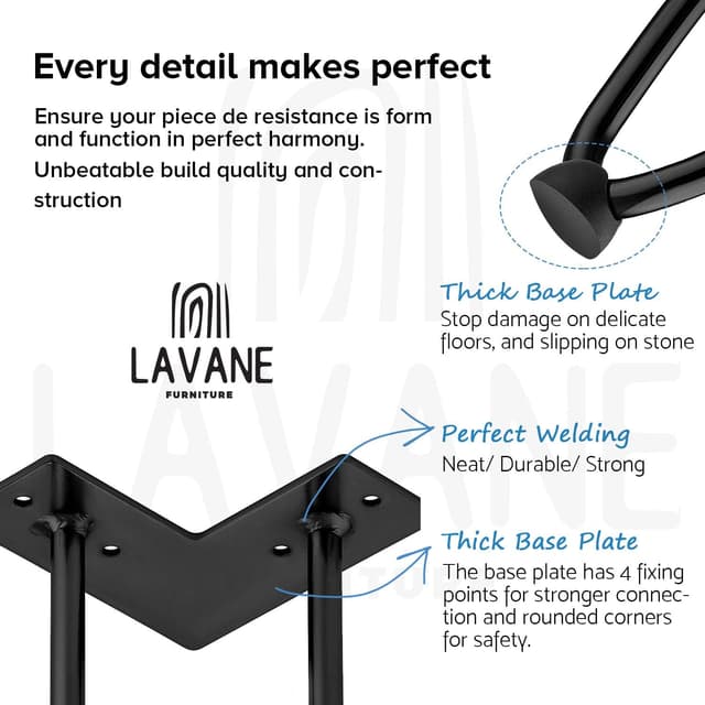 Thumbnail 4 de La Vane 10 inch Hairpin Table Legs 25cm