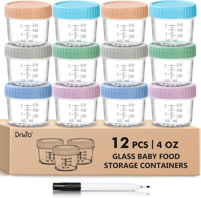 Imagen de DRKIO 12-Pack Glass Baby Food Jars ⚙ en OfertitasTOP