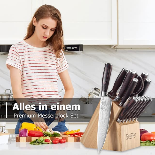 Detalle de Juego de cuchillos PAUDIN de 14 piezas para cocina 🍽