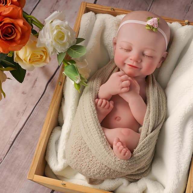 Detalle de BABESIDE Lifelike Reborn Baby Doll 16" Full Platinum Silicone (Sleeping Baby Girl)