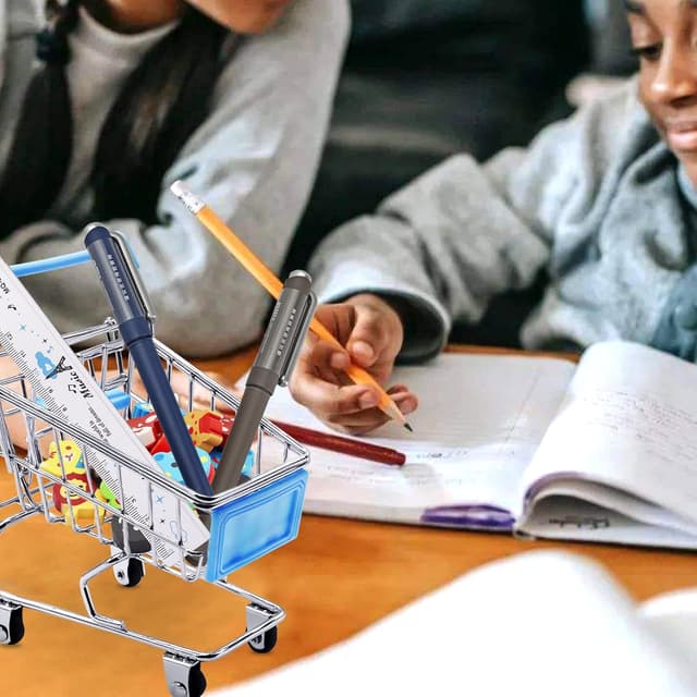 Detalle 2 de Yeelua Mini Shopping Trolley 2-piece desk tidy 🛒