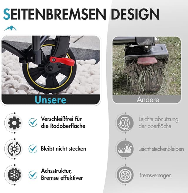 Detalle de Portal Bollerwagen faltbar XXL – bis 120 kg Traglast, große Ladefläche, klappbar mit Getränkehalter