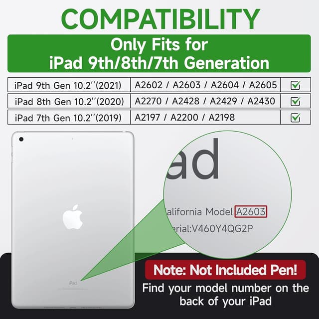 Detalle 2 de Andnary iPad 10.2 Case 360° Rotating Handle