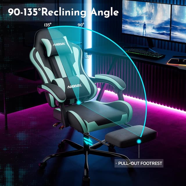 Thumbnail 2 de NIONIK Bürostuhl Gaming Stuhl 150 kg