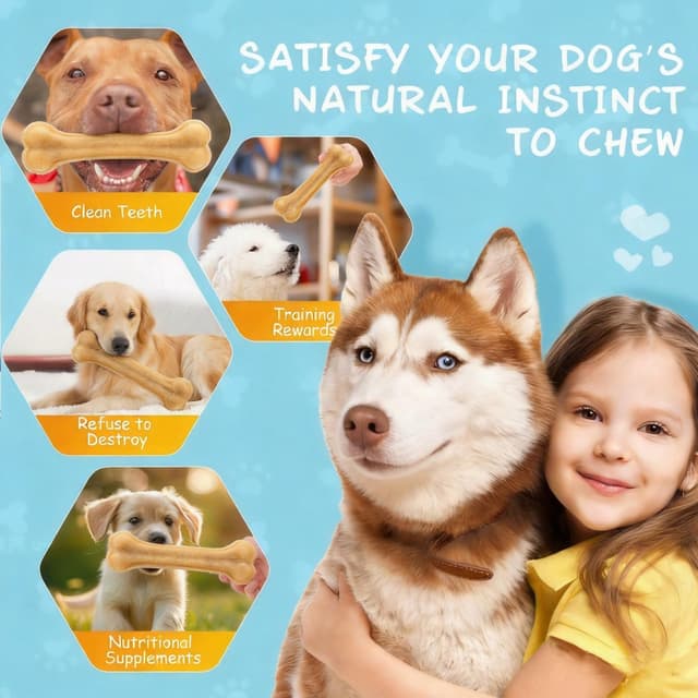 Detalle de Nobleza Os pressés 25 cm au goût bœuf (lot de 6) : friandise à mâcher naturelle pour chiens