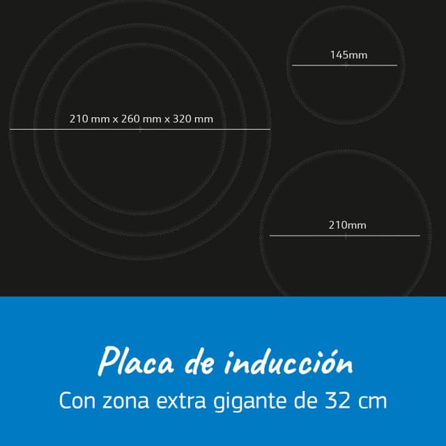 Detalle 2 de Balay 3EB967FR placa de inducción con zona gigante de 32 cm (reacondicionado Grado D)