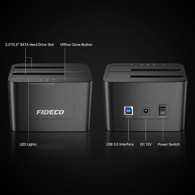 Thumbnail 6 de FIDECO Hard Drive Docking Station dual‑bay, USB 3.0