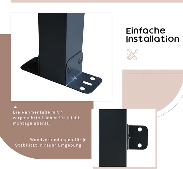 Detalle de OC Orange-Casual Terrassenüberdachung 3x4 m Pergola mit Anti-UV PE-Dach (Carport) – Stahlrahmen, 3 Packets