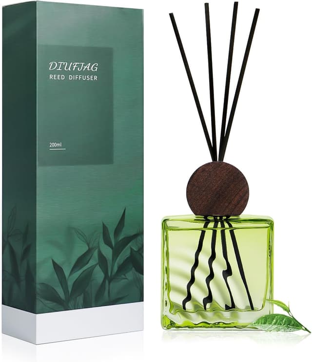 Detalle de DIUFJAG 200 ml Darjeeling Tea diffusore per ambienti con 8 bacchette aromatiche