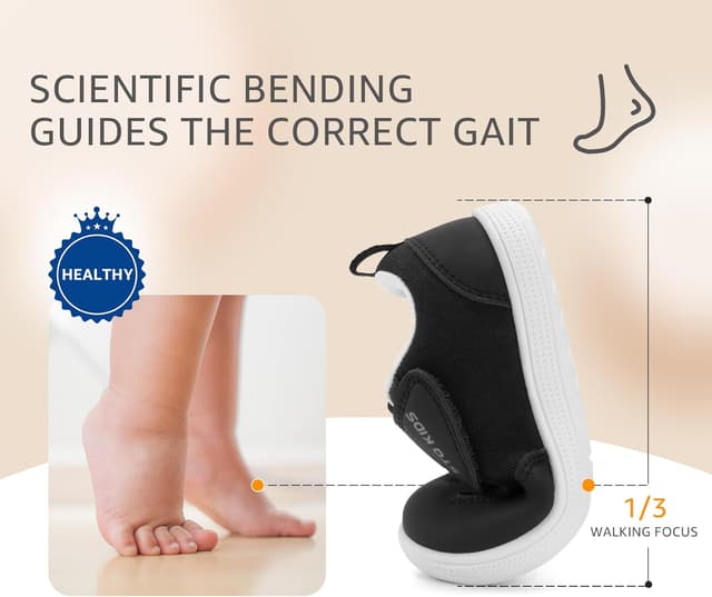 Thumbnail 6 de STQ Kids Barefoot Trainers with Wide Toe Box, Hook-and-Loop & Non-Slip Sole