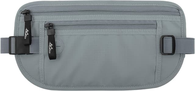 Detalle de MoKo Secure Money Belt for Travel (RFID Block) – Grey hidden under-clothes wallet