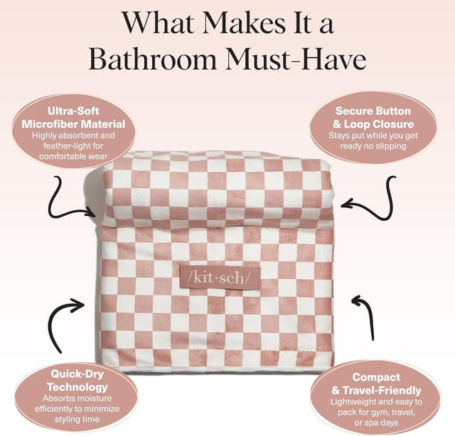 Detalle 2 de Kitsch XL microfiber hair towel wrap