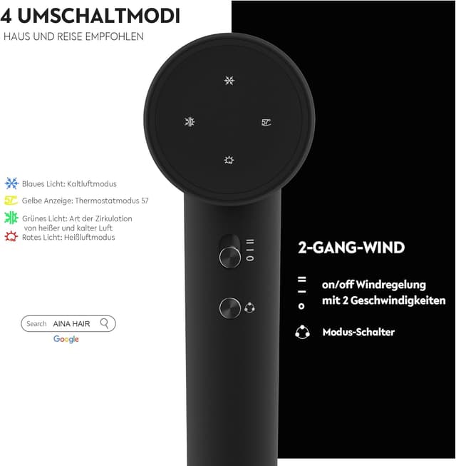 Thumbnail 2 de AINA Hochgeschwindigkeits Haartrockner 150000 U/min