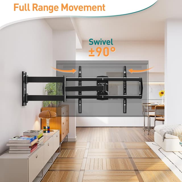 Detalle de ELIVED EV1036 support mural TV extra long à bras articulé (813 mm), VESA 600 x 400, jusqu’à 45 kg