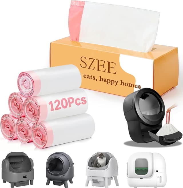 Detalle de SZEE 120 Pack Large Self‑Cleaning Cat Litter Tray Liners 🐱
