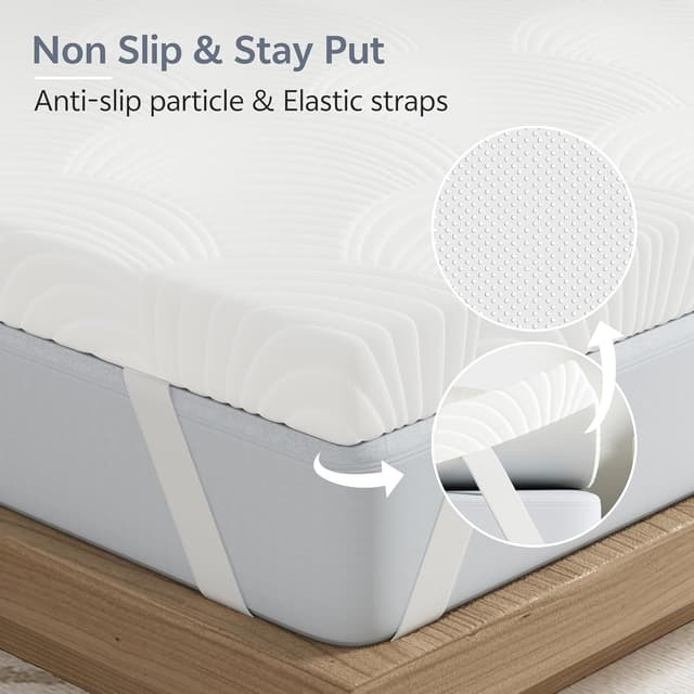 Detalle 2 de Matoresu 7.5CM High-Density Foam Mattress Topper (King) with Removable Washable Zipped Cover – Firm Support