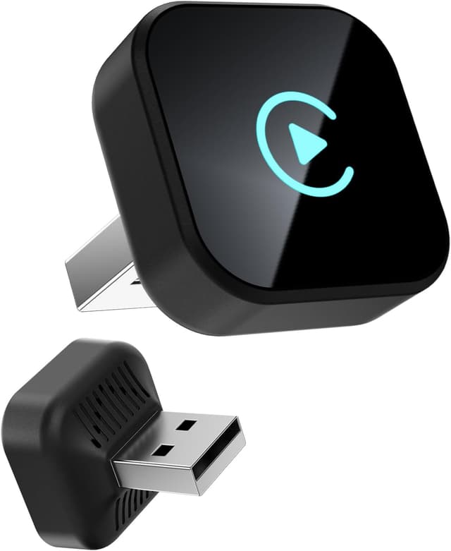 Detalle de Astraon adattatore wireless 2 in 1 per auto CarPlay e Android Auto (mini USB, quadrato) Plug & Play