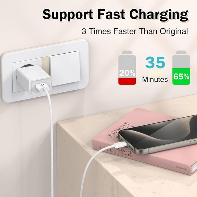 Detalle de USB-C Charger Cable 2-Pack (3FT/1M) – USB-A to USB-C fast charging & data sync