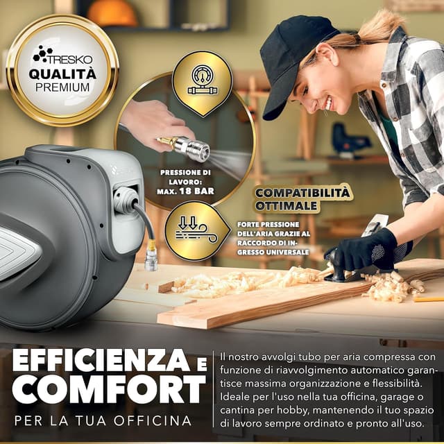 Detalle 2 de TRESKO Avvolgitubo 20 mt per aria compressa