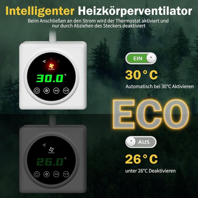 Thumbnail 1 de ecoCalm Heizkörperventilator Duo-Set, 10 Lüfter