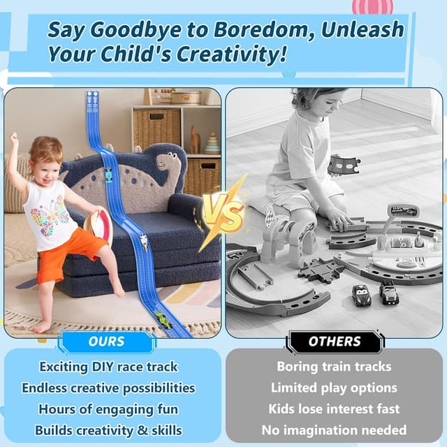 Thumbnail 5 de Flexible Race Track 20ft Slot Car Set with 4 Cars