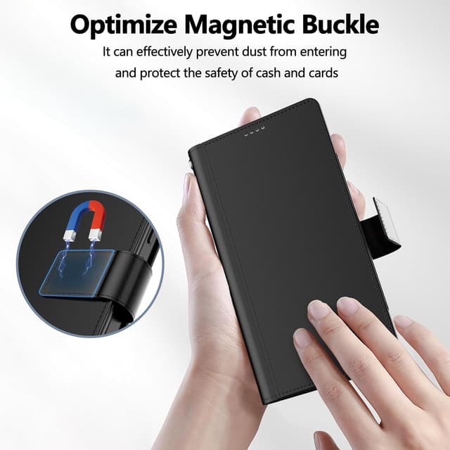 Thumbnail 6 de Pollachi Fondina Cover per Honor 400 Smart: custodia protettiva in pelle PU pieghevole con portafoglio da 9 carte e supporto ad anello