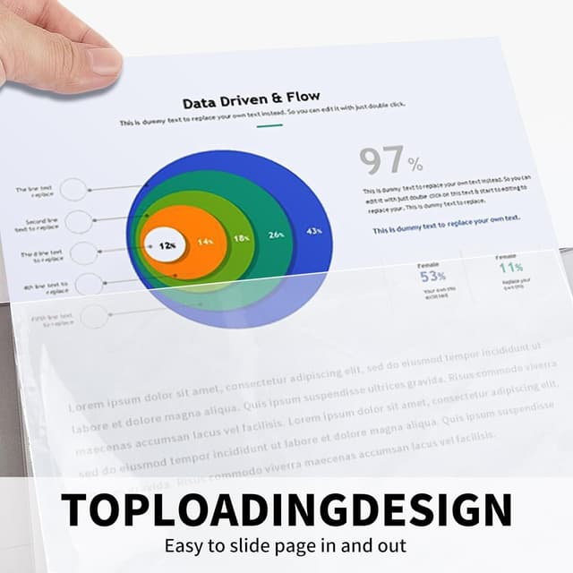 Detalle de Atoke 200-pack A4 Punched Pockets (60 micron) clear binder sleeves