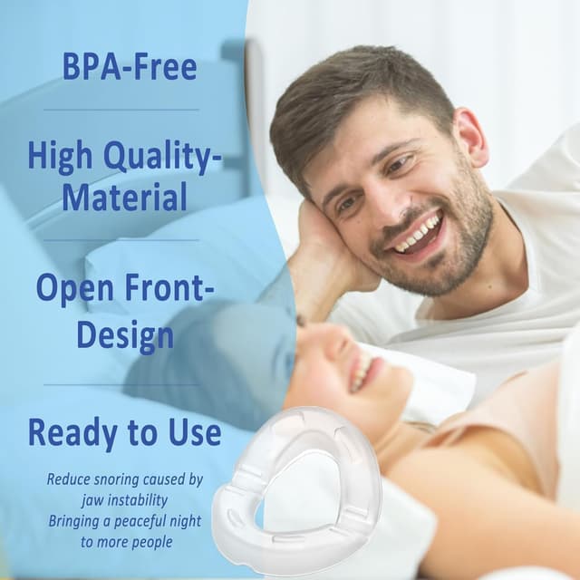 Detalle 2 de Anti Snoring Mouthpiece with 180 Open Front Design – 2.5 mm jaw adjustment, ready-to-use snore stopper for men and women