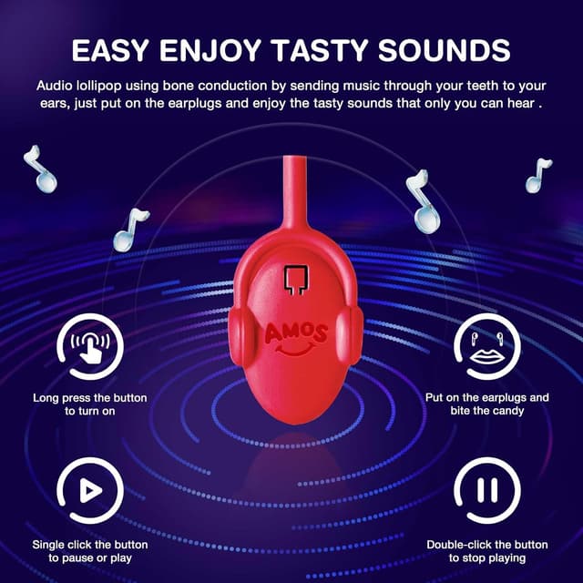 Thumbnail 4 de AMOS Lutscher Audio Lollipop Erdbeere – Musik-Lutscher 🍭