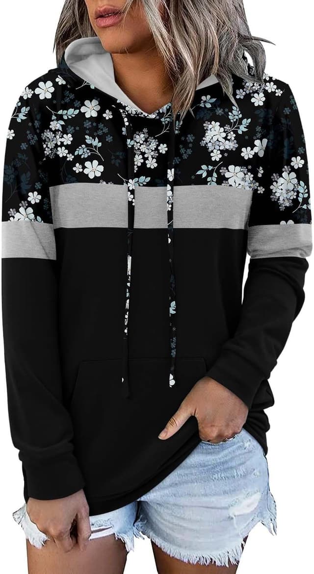 Thumbnail 6 de KISSMODA women’s camo leopard print hoodie with drawstring pocket