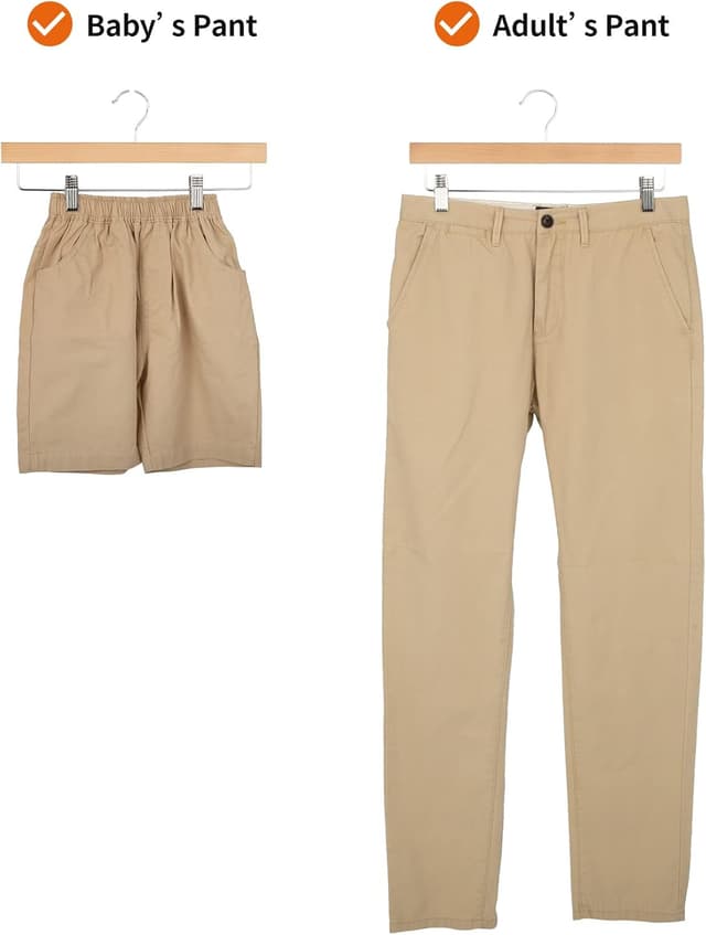 Thumbnail 4 de Amazon Basics Perchas de Madera con Clips, Pack de 10 🧥