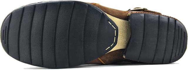 Thumbnail 1 de OSSTONE OS-5008-1-E Herrenstiefel aus Rindsleder mit Gummisohle und Reißverschluss (Biker Boots, Brown)