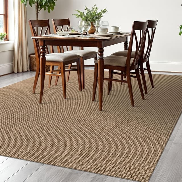 Thumbnail 6 de EARTHALL Woven Area Rugs 6x9 Ft Washable Non-Slip Braided Rug (Orange/Tan/Brown)